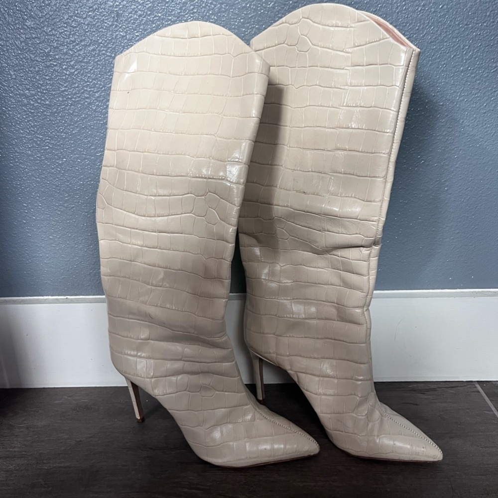 Women's Schultz Maryana Lo Crocodile-Embossed Leather Boots